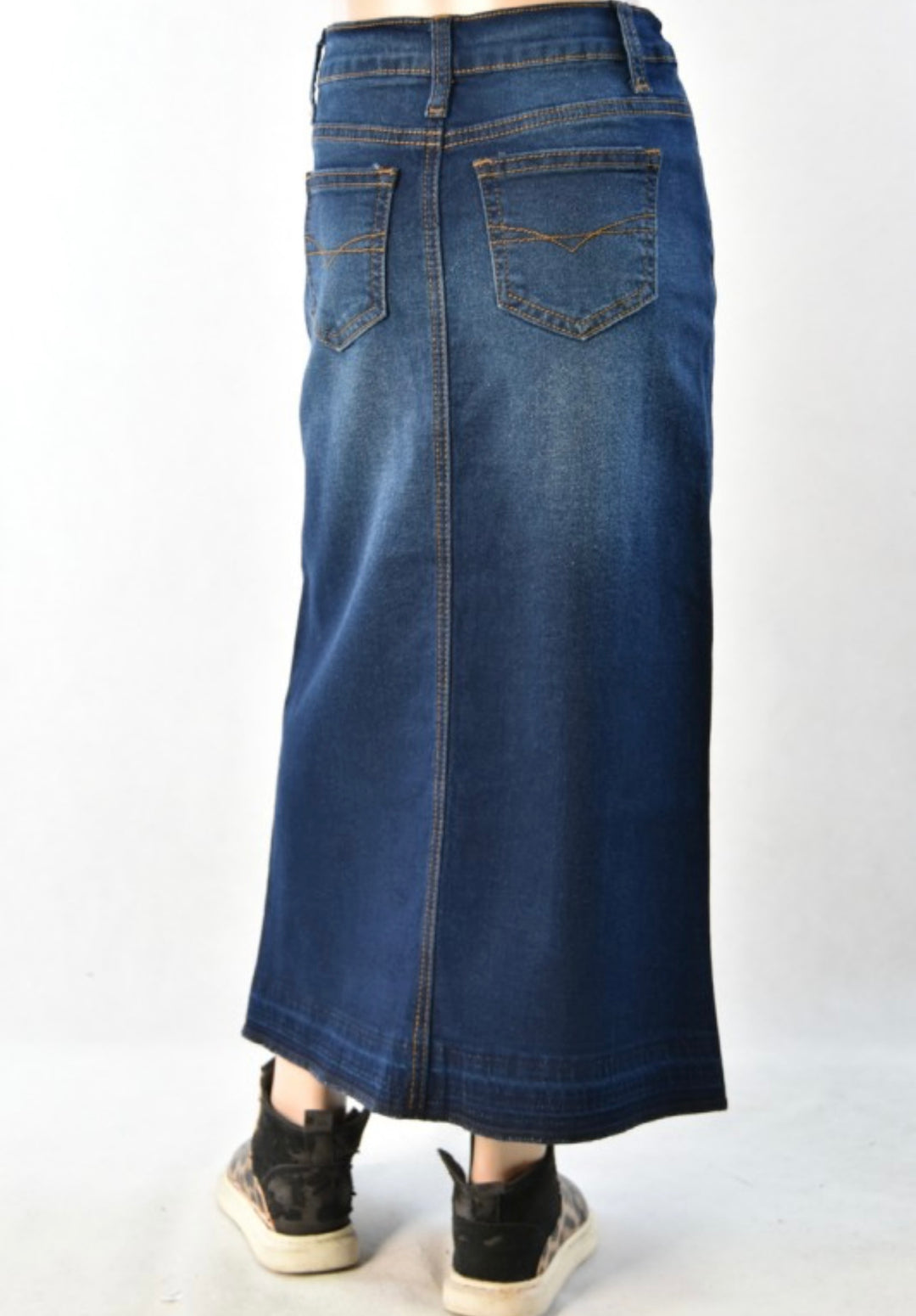 Liza Lou's Darling Girls Modest Long Denim Skirt