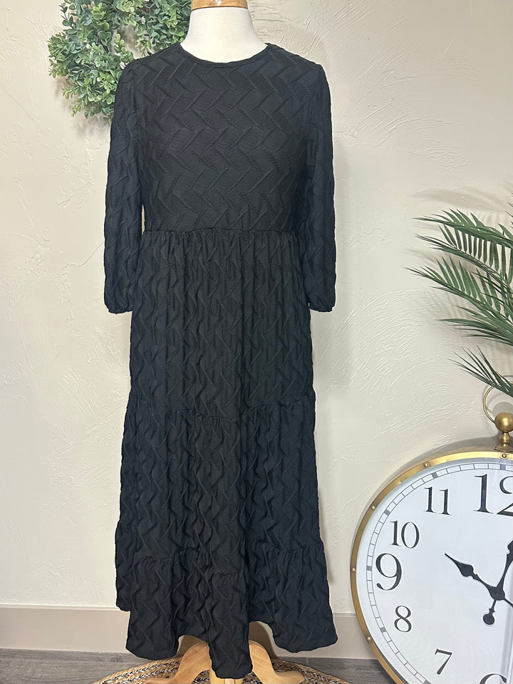 Liza Lou's Lined Long Modest Black Molly Dress