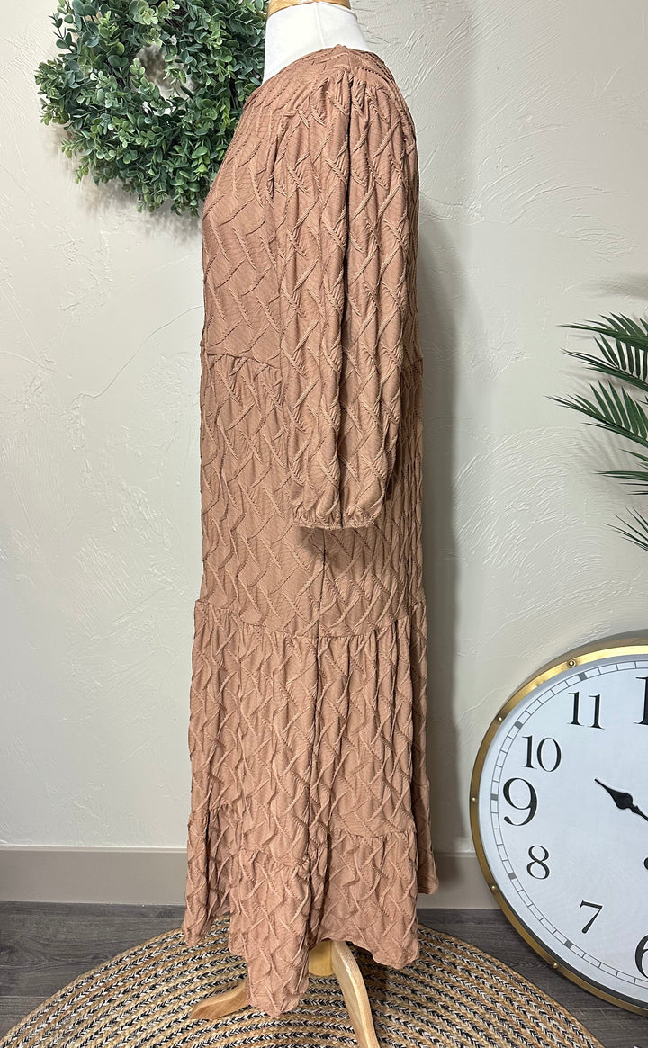 Liza Lou's Lined Long Modest Taupe Molly Dress