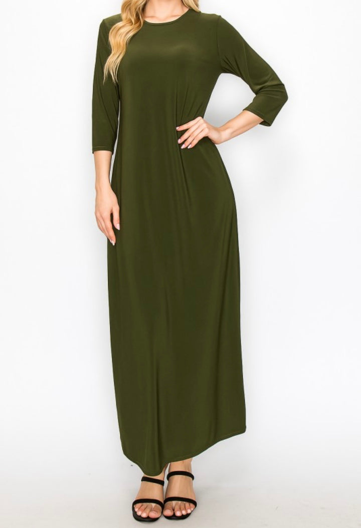 Liza's Long Modest Maxi Layering Dress Black Misses & Plus Sizes