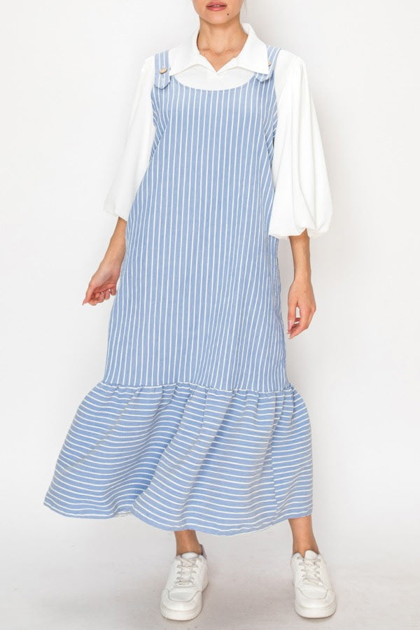 Liza Lou’s Blue Striped Jumper Dress