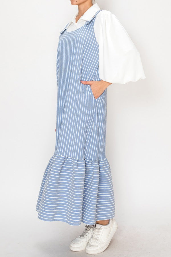 Liza Lou’s Blue Striped Jumper Dress