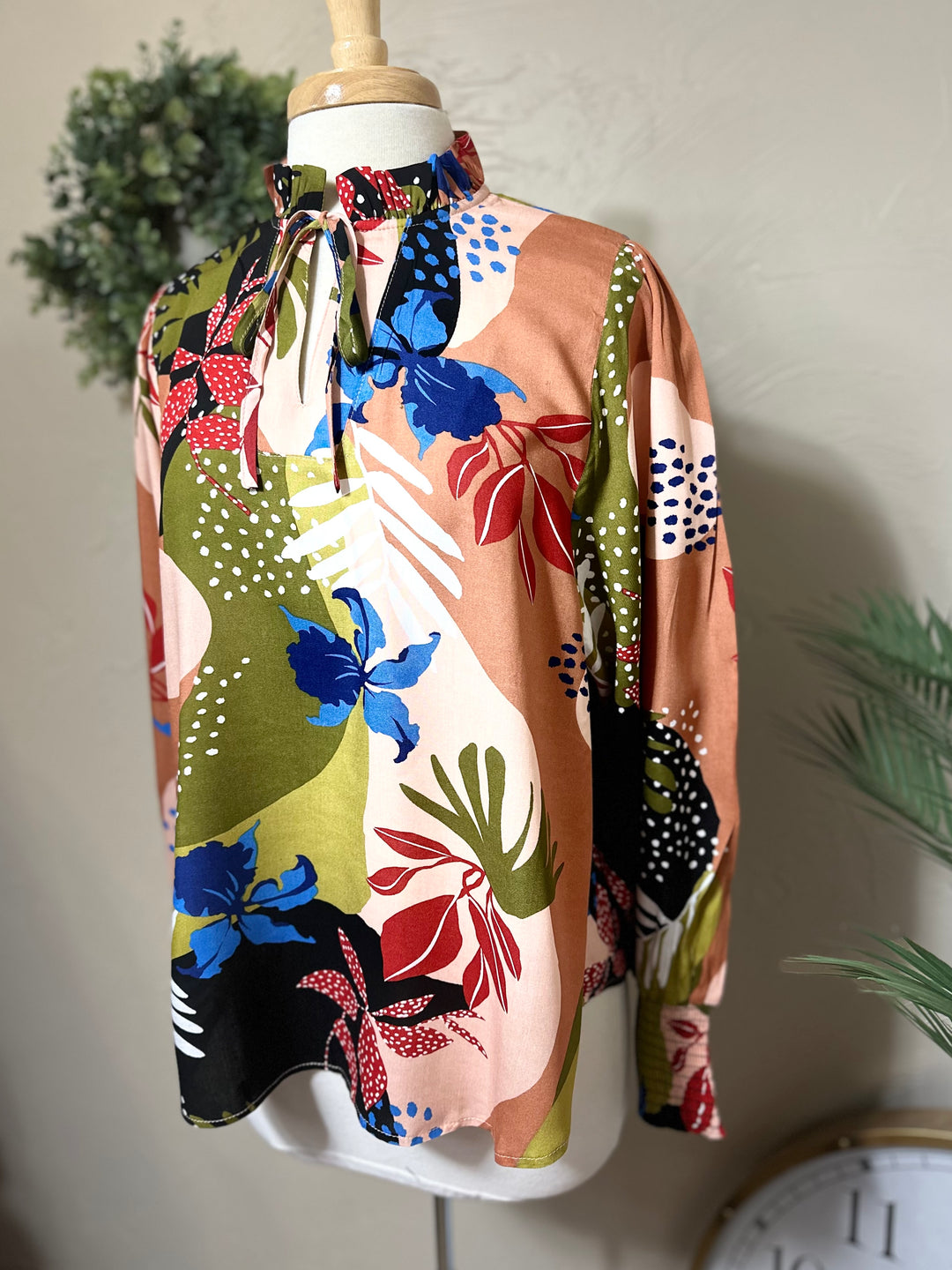 Challis Floral Printed Elegant Blouse Top