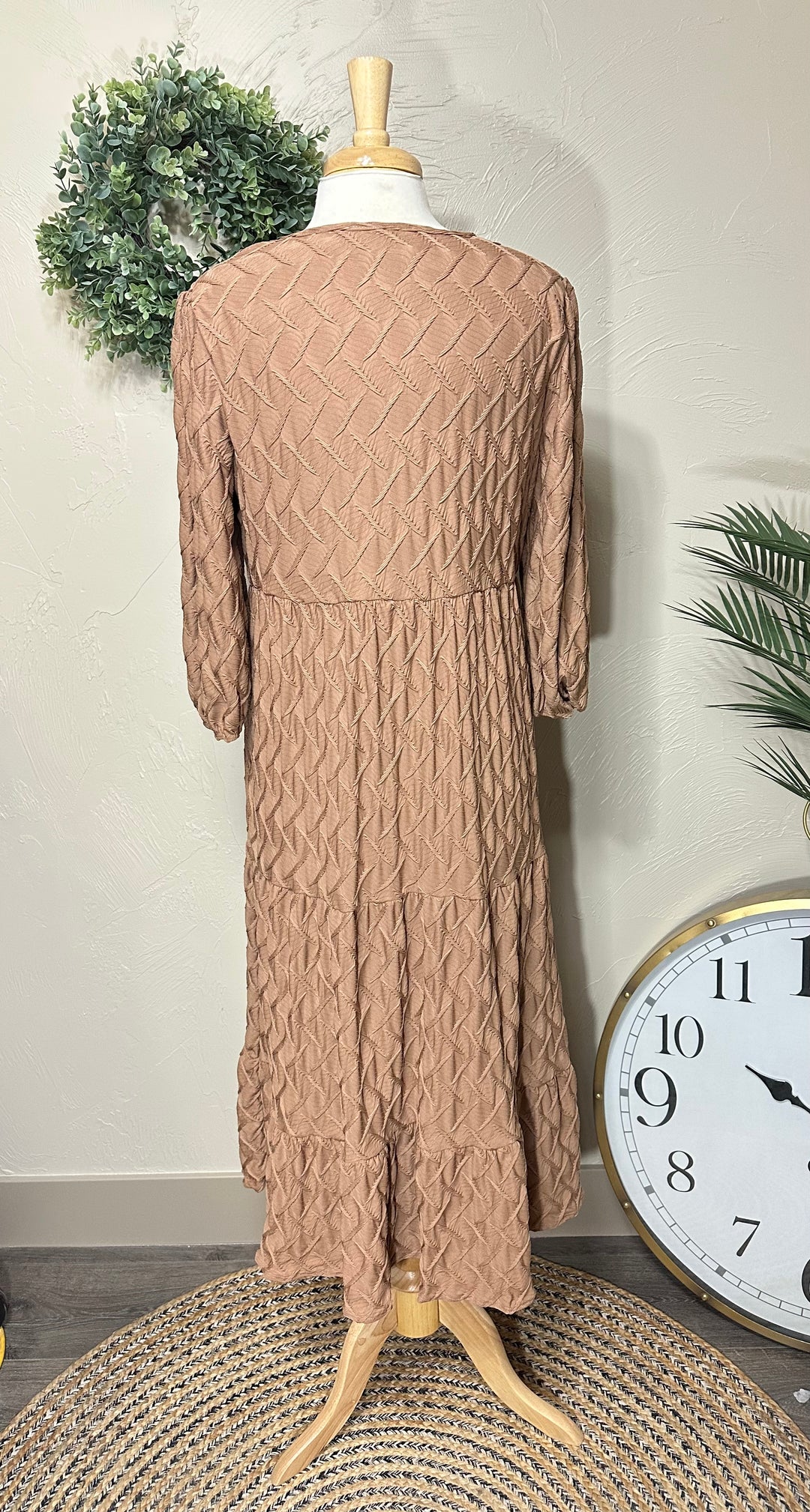 Liza Lou's Lined Long Modest Taupe Molly Dress
