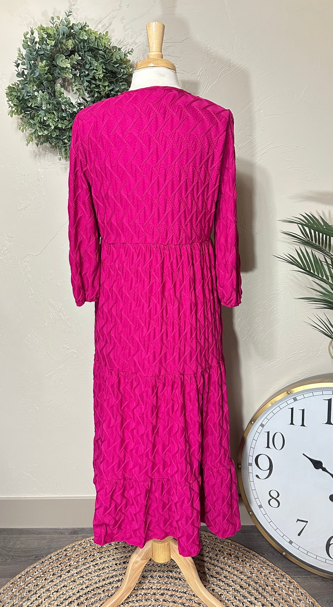 Liza Lou's Lined Long Modest Magenta Pink Molly Dress