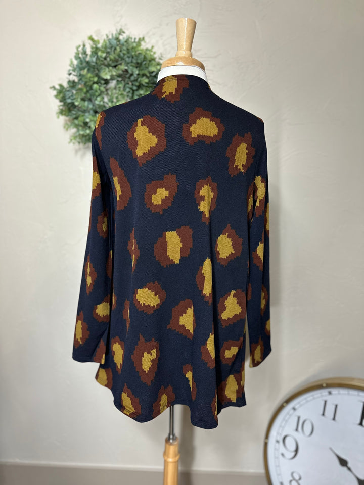 Liza Lou's Navy Blue Drape Cardigan Sweater