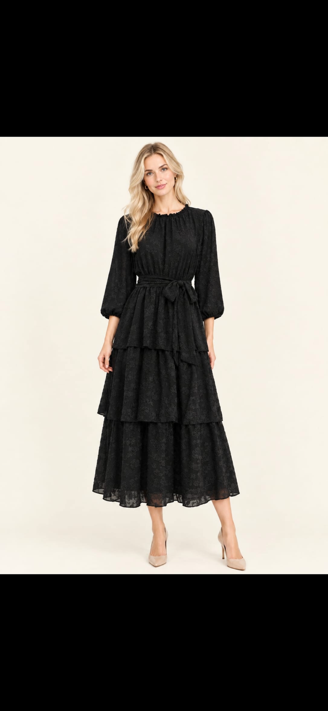 Liza Lou’s Black Lace Elegant Dress