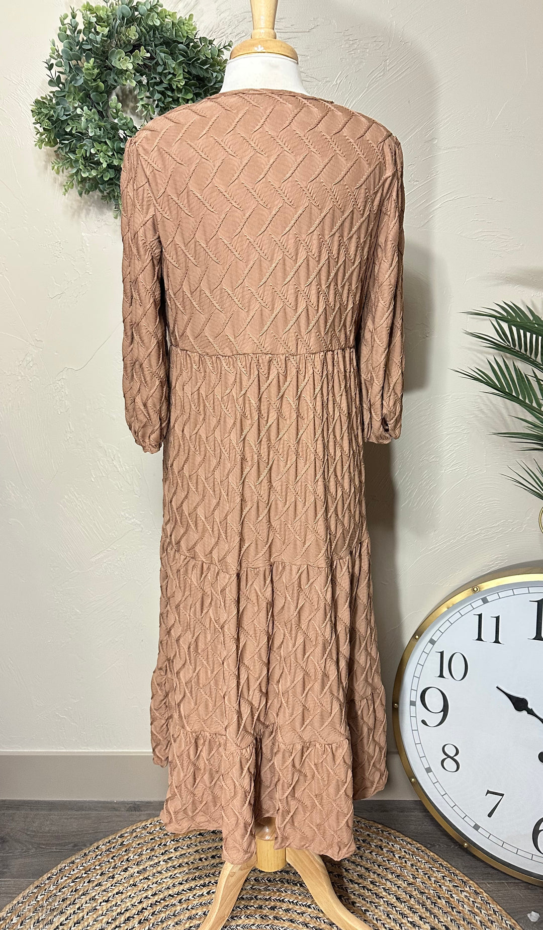 Liza Lou's Lined Long Modest Taupe Molly Dress