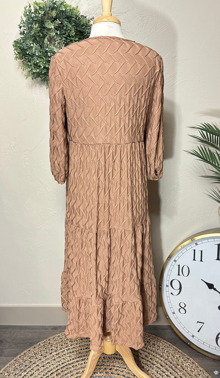 Liza Lou's Lined Long Modest Taupe Molly Dress