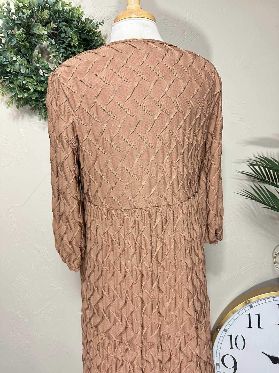 Liza Lou's Lined Long Modest Taupe Molly Dress