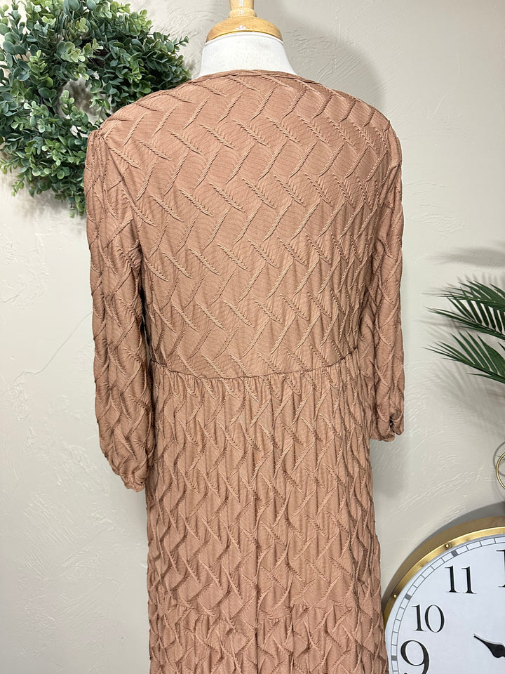 Liza Lou's Lined Long Modest Taupe Molly Dress