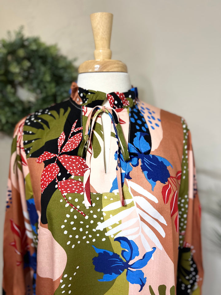 Challis Floral Printed Elegant Blouse Top