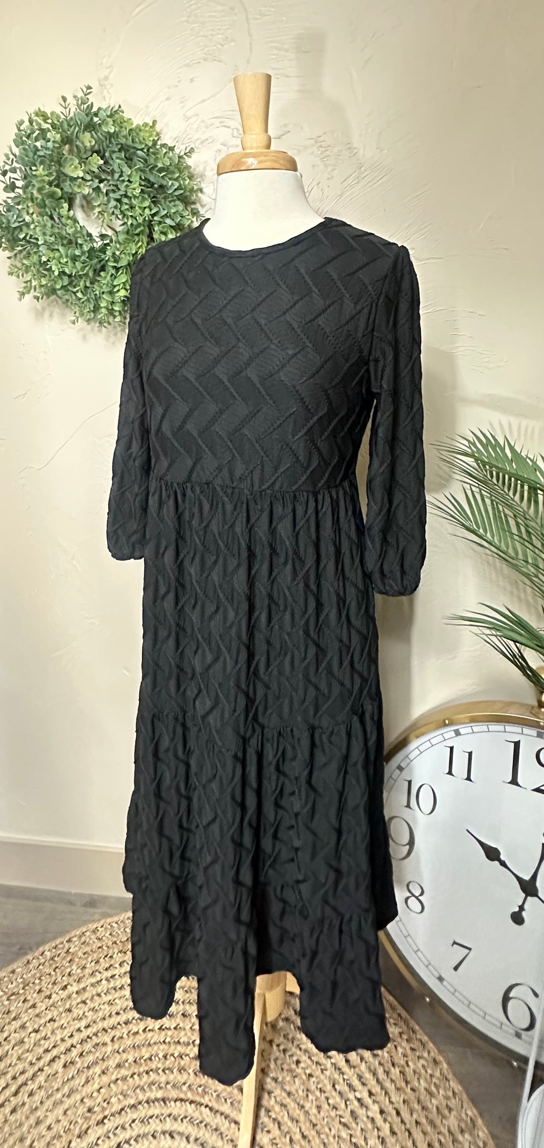 Liza Lou's Lined Long Modest Black Molly Dress