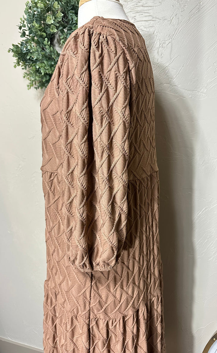 Liza Lou's Lined Long Modest Taupe Molly Dress