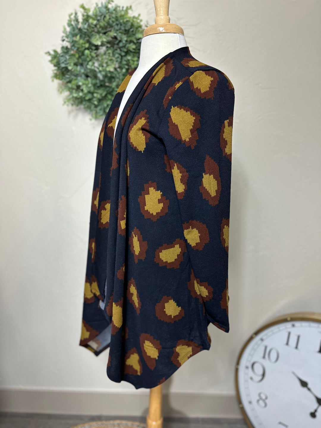 Liza Lou's Navy Blue Drape Cardigan Sweater