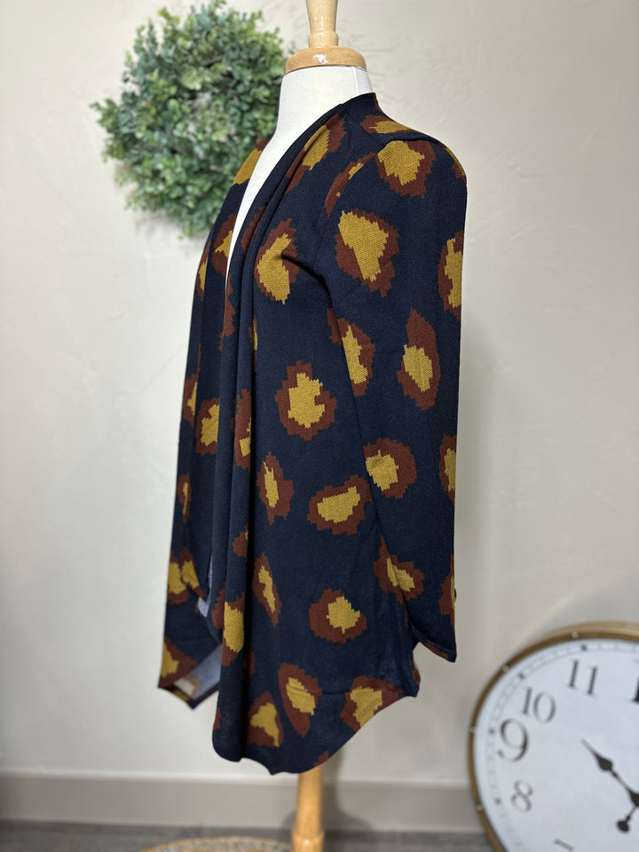 Liza Lou's Navy Blue Drape Cardigan Sweater