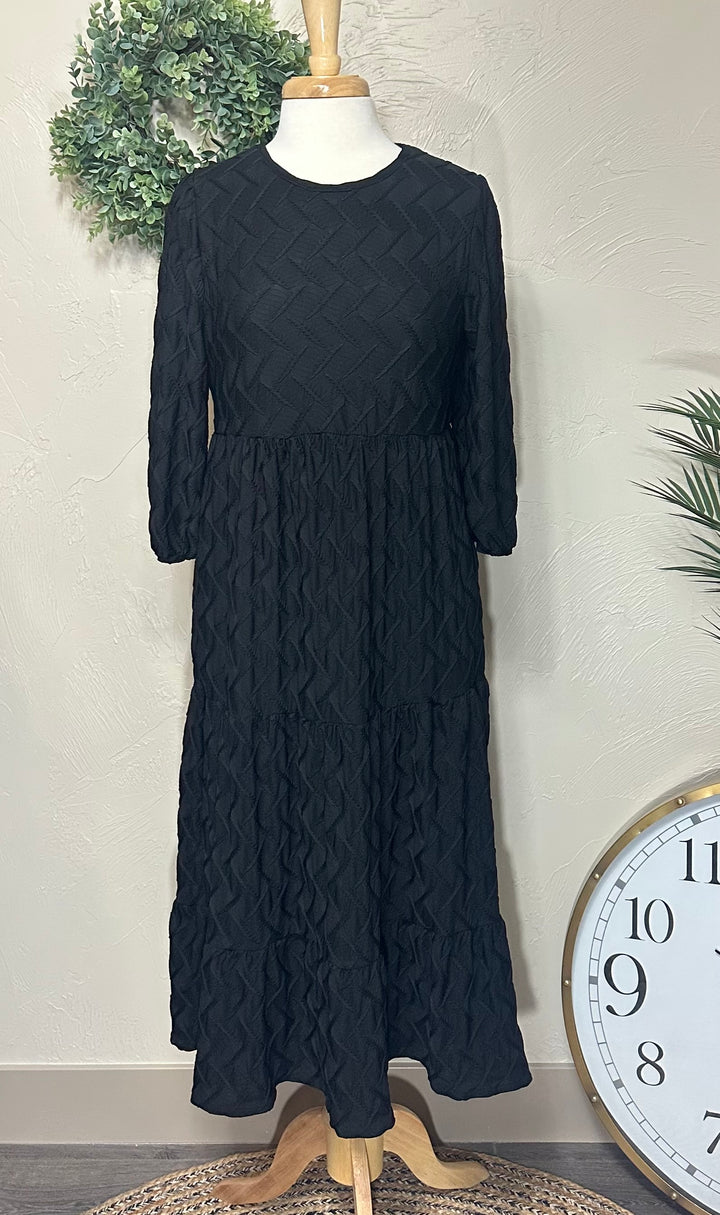 Liza Lou's Lined Long Modest Black Molly Dress