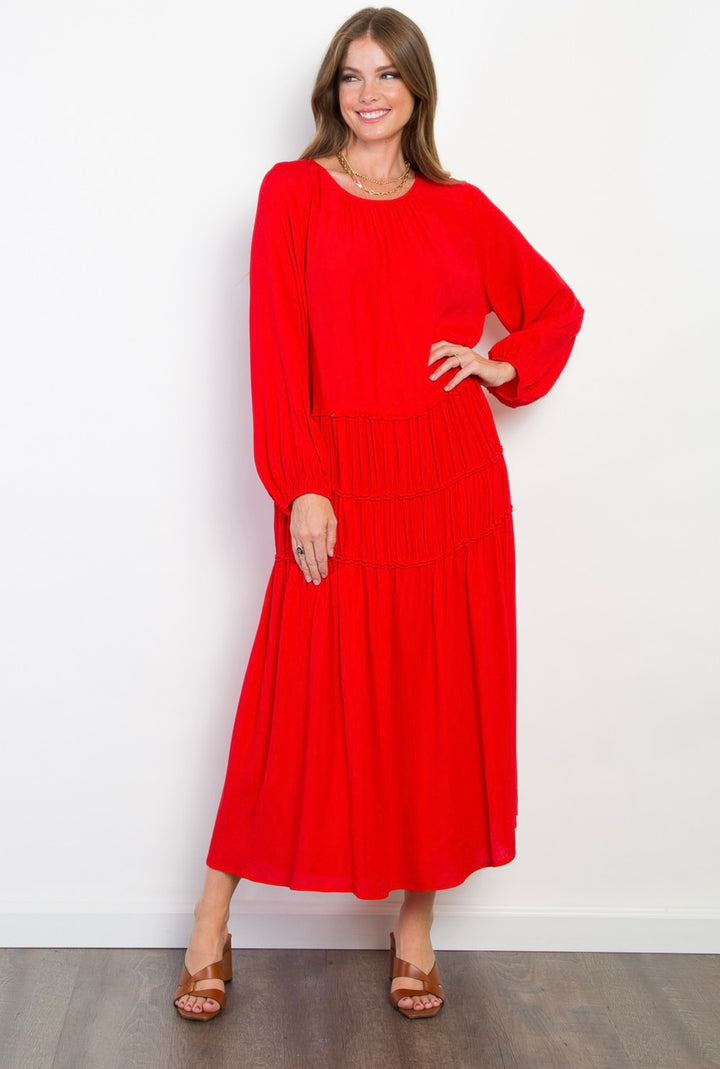 Liza Lou's Red Modest Long Dress
