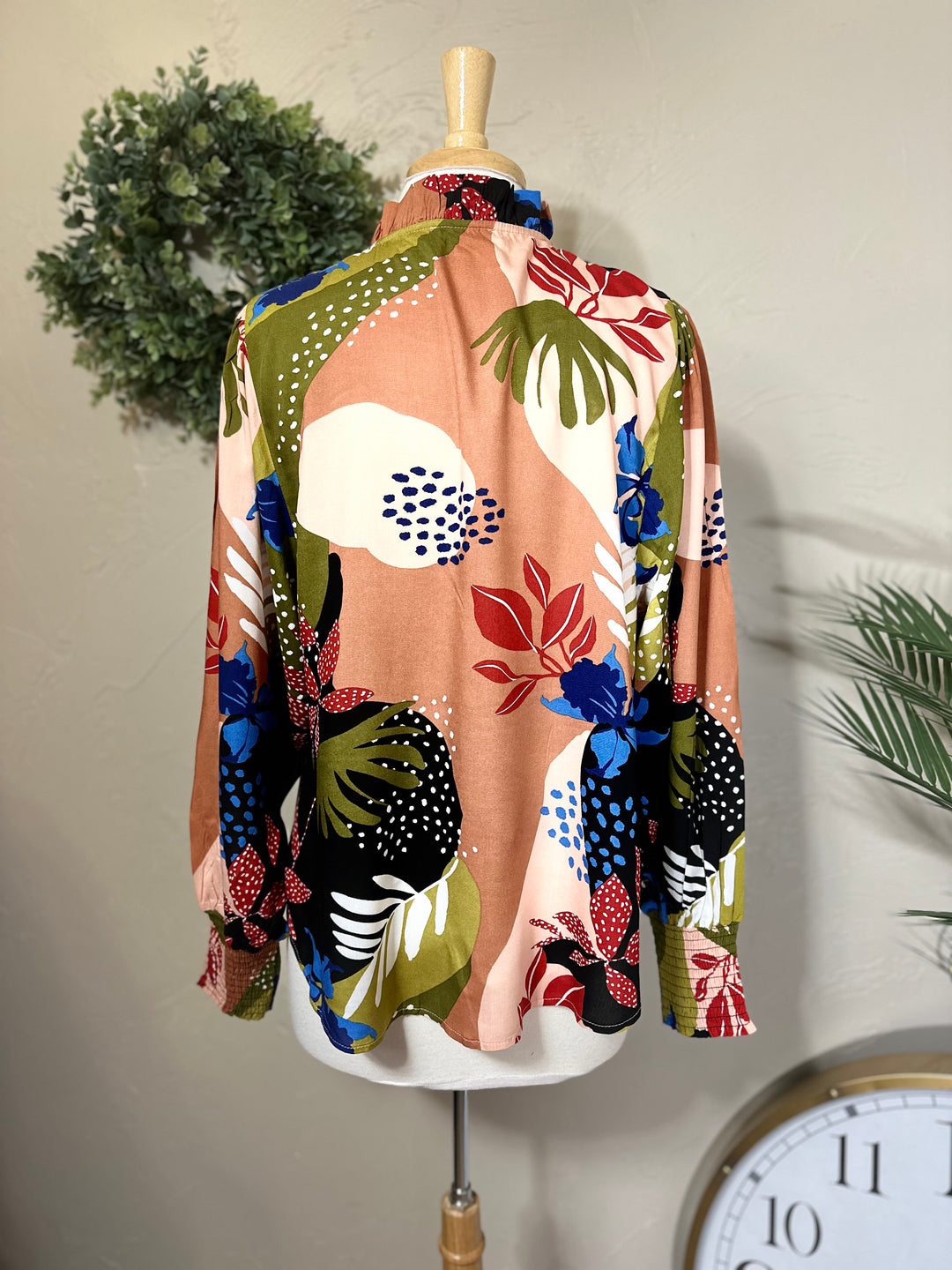Challis Floral Printed Elegant Blouse Top