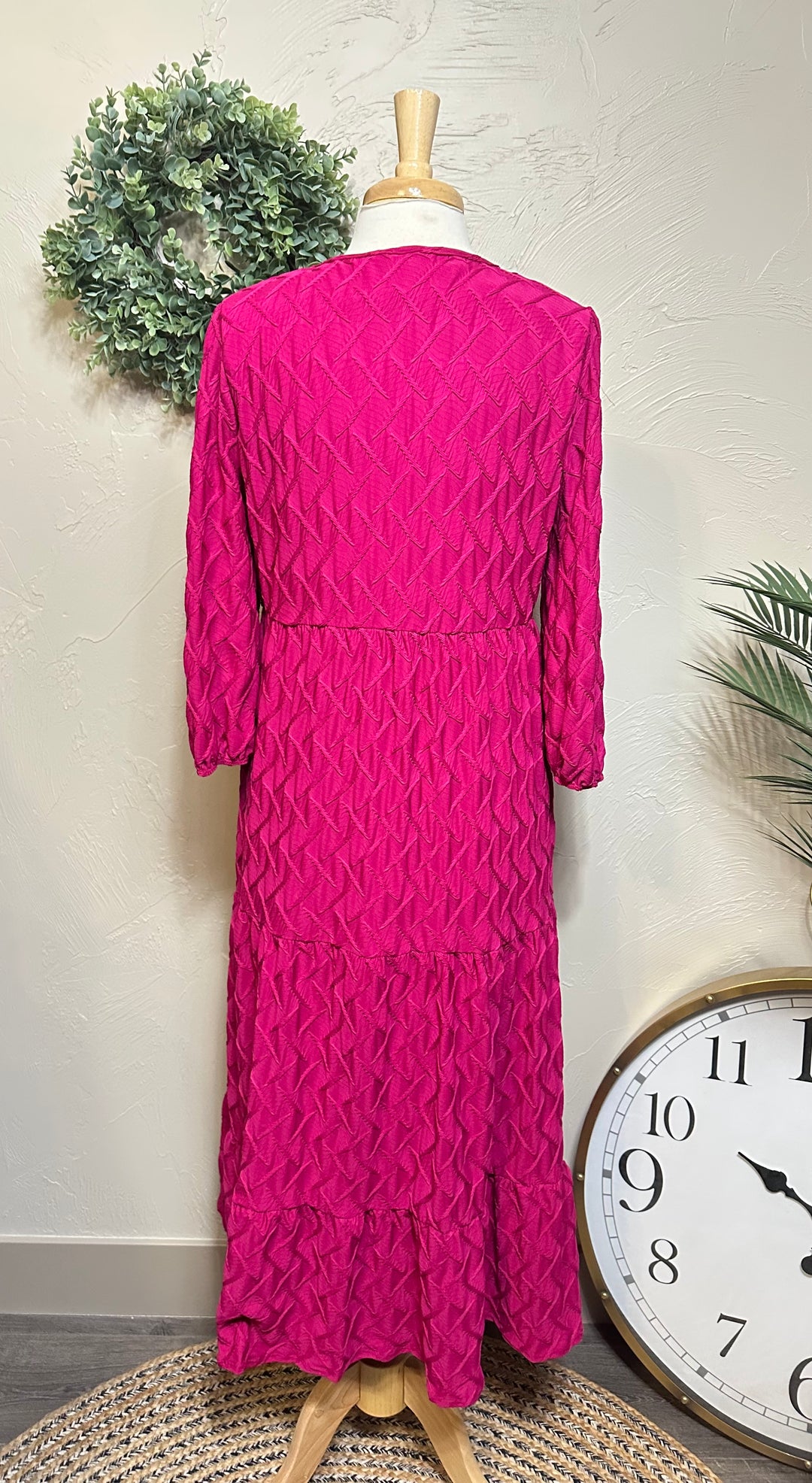 Liza Lou's Lined Long Modest Magenta Pink Molly Dress