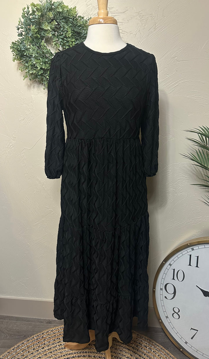 Liza Lou's Lined Long Modest Black Molly Dress