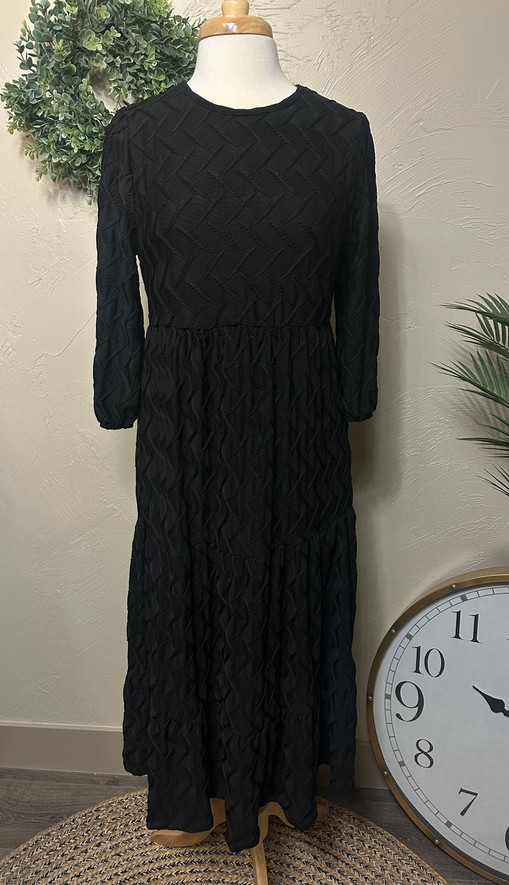 Liza Lou's Lined Long Modest Black Molly Dress