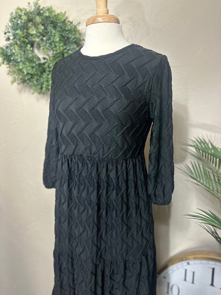 Liza Lou's Lined Long Modest Black Molly Dress