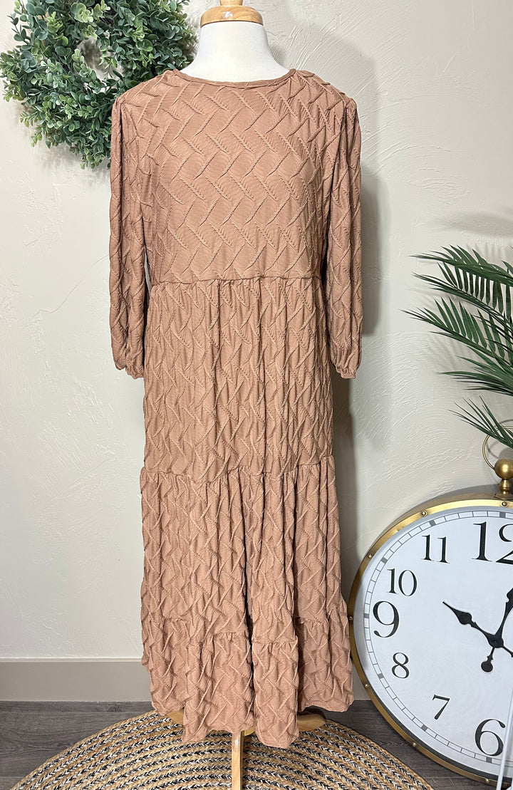 Liza Lou's Lined Long Modest Taupe Molly Dress