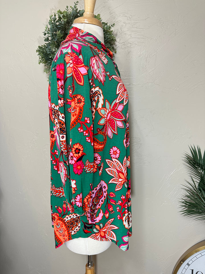 Liza Lou’s Colorful Paisley Top w/ Tie