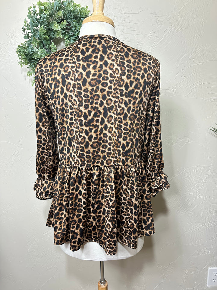 Liza Lou's Animal Print Bow Front Top