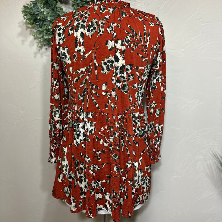 Liza Lou’s Rust Animal Print Tunic Top