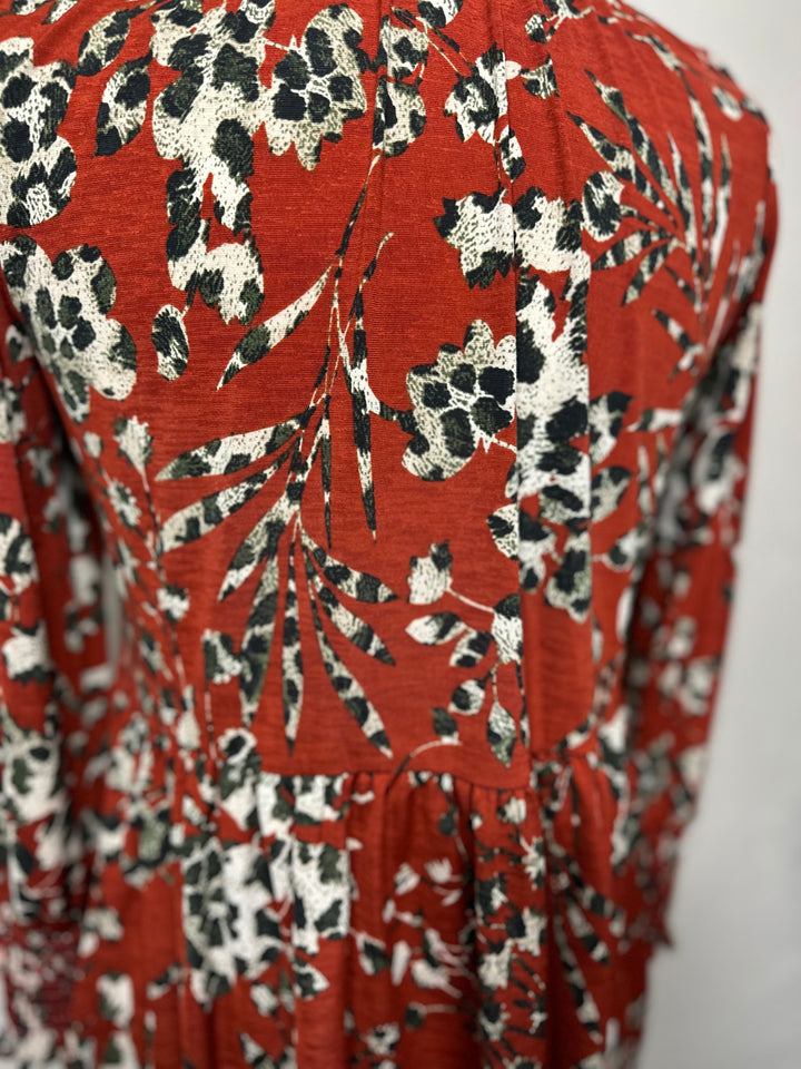 Liza Lou’s Rust Animal Print Tunic Top