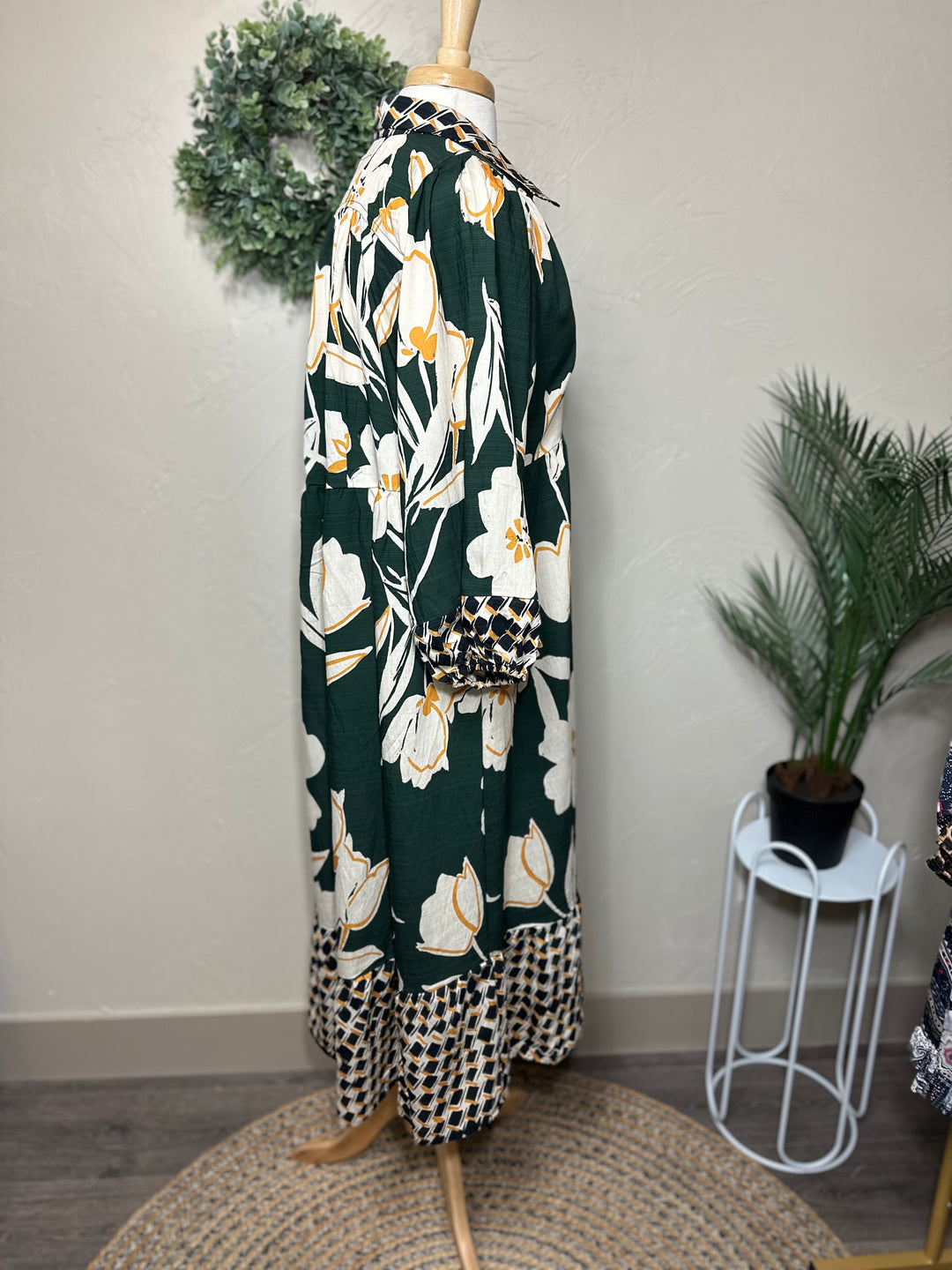 Umgee Hunter Green Mix Dress