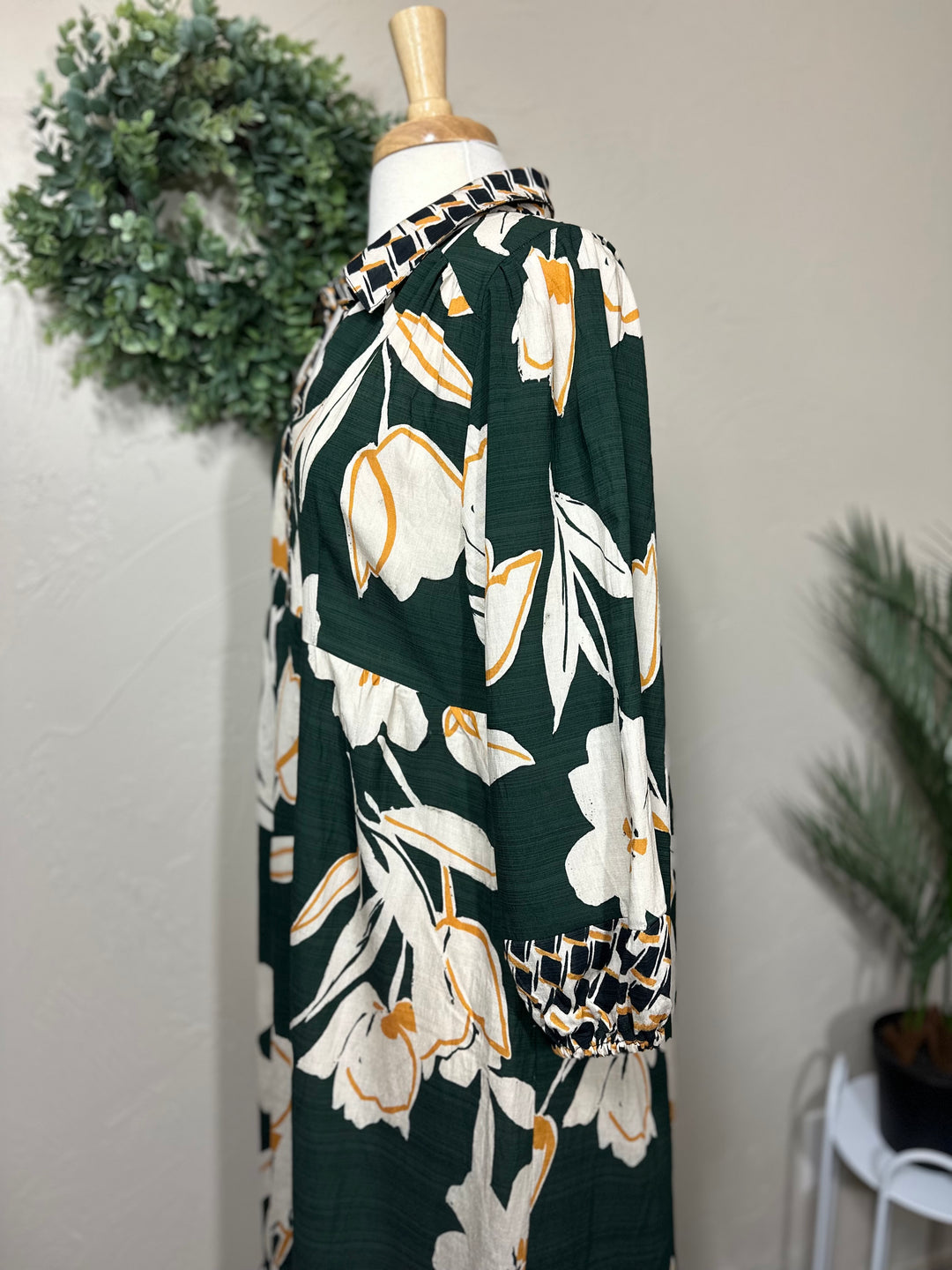 Umgee Hunter Green Mix Dress