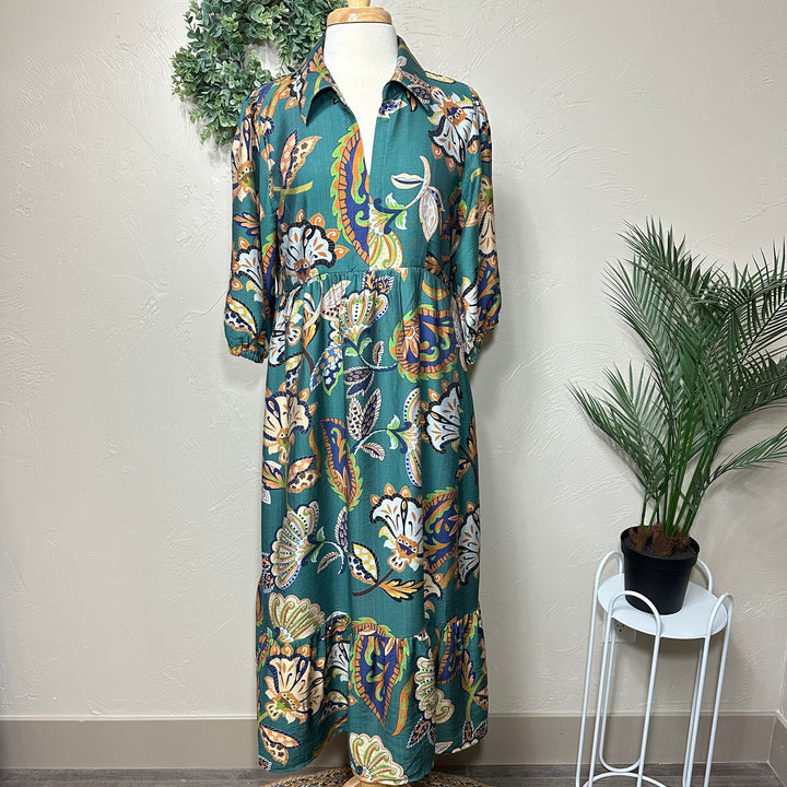 Liza Lou's Simply Gorgeous Dark Teal Modest Dress