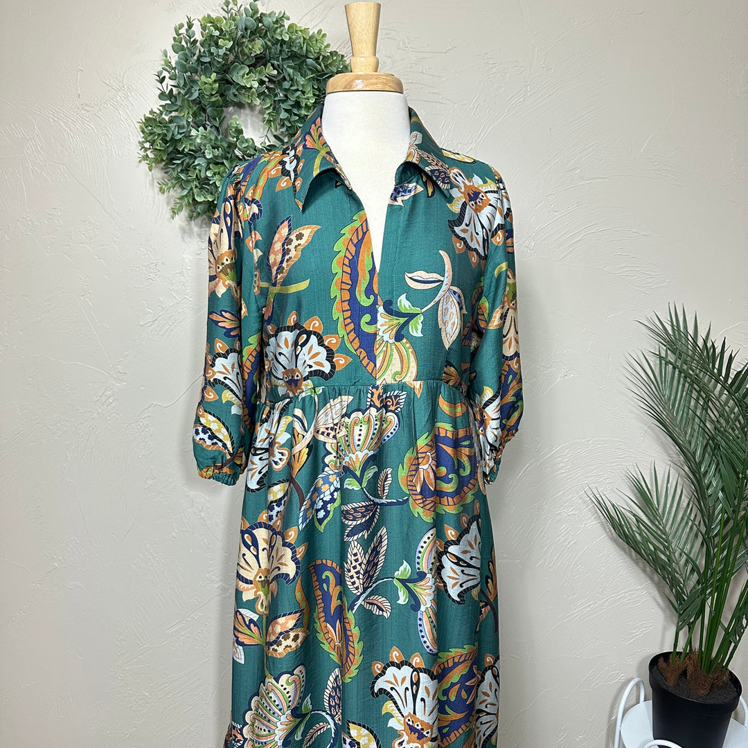 Liza Lou's Simply Gorgeous Dark Teal Modest Dress