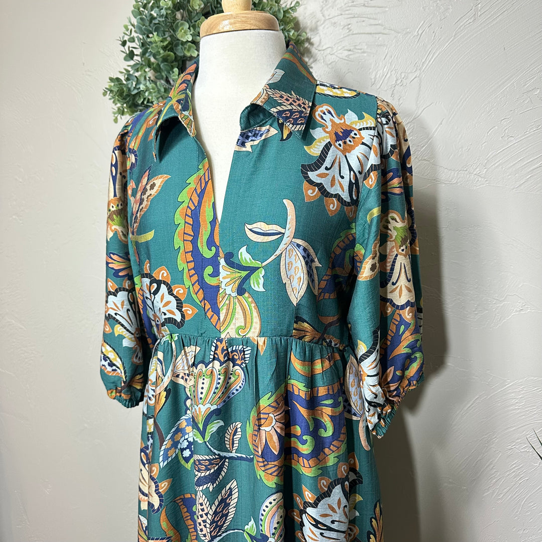 Liza Lou's Simply Gorgeous Dark Teal Modest Dress