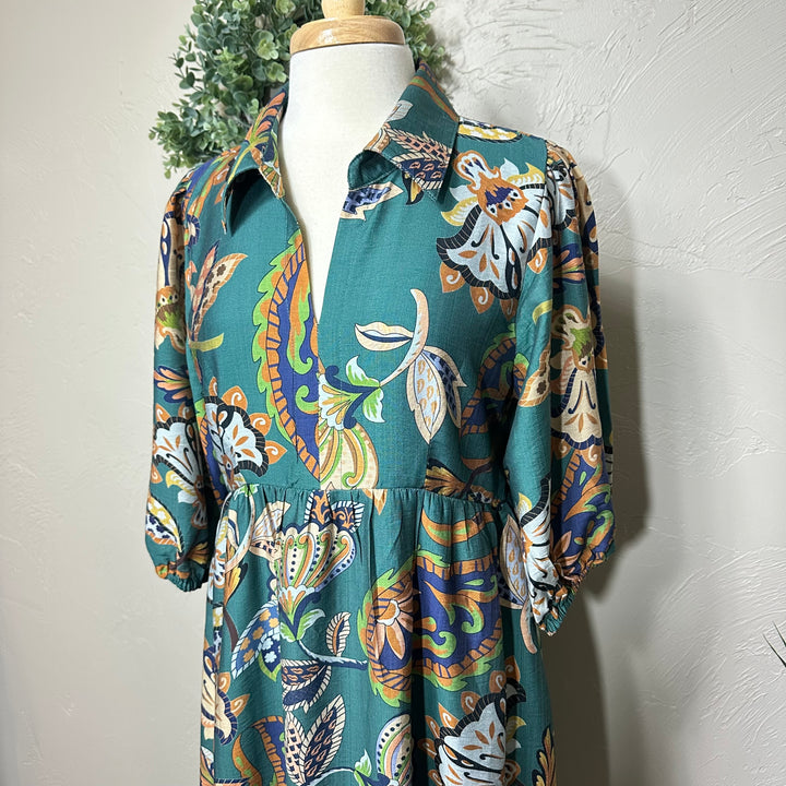 Liza Lou's Simply Gorgeous Dark Teal Modest Dress