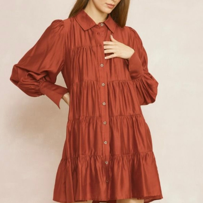 Entro Copper button Up Top