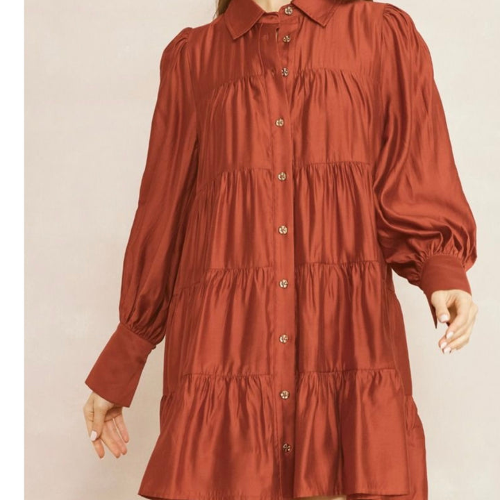 Entro Copper button Up Top