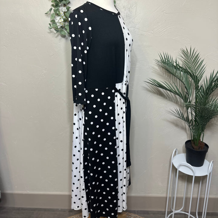 Liza Lou’s Black Polka Dot Contrast Dress