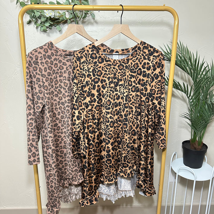 Liza Lou’s Animal Print Modest Tunic Top with Ruffle