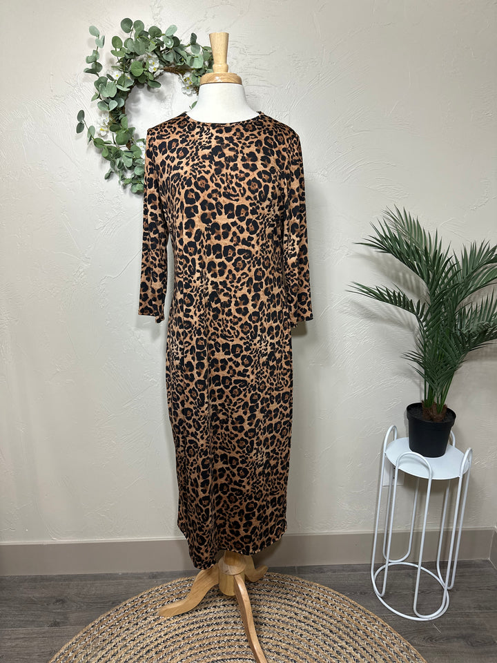 Liza Lou’s Animal Print Modest Layering Dress