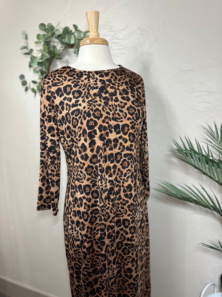 Liza Lou’s Animal Print Modest Layering Dress