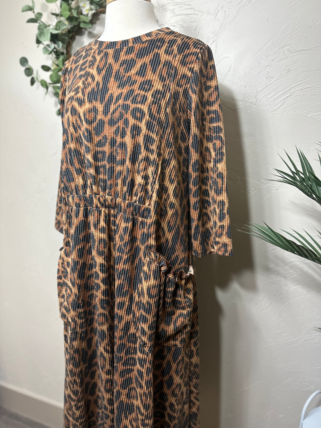 Liza Lou’s Jenna Ribbed Animal Print Dress