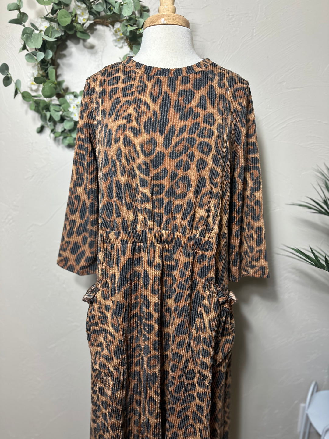 Liza Lou’s Jenna Ribbed Animal Print Dress