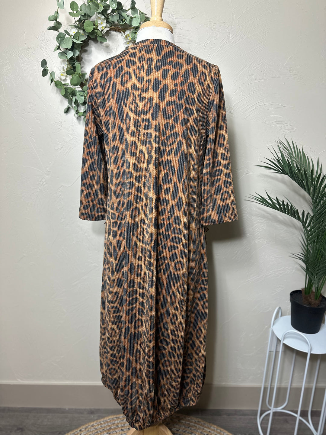 Liza Lou’s Jenna Ribbed Animal Print Dress