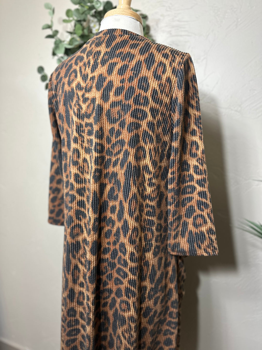 Liza Lou’s Jenna Ribbed Animal Print Dress