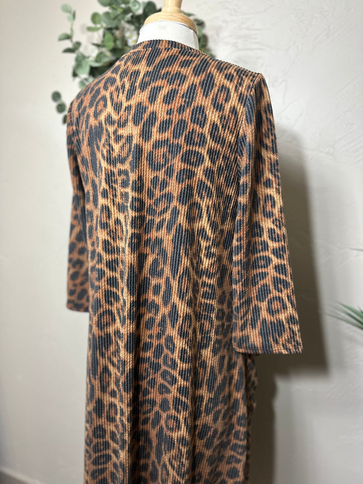 Liza Lou’s Jenna Ribbed Animal Print Dress