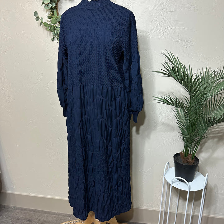 Liza Lou's Fancy Navy Blue Modest Dress